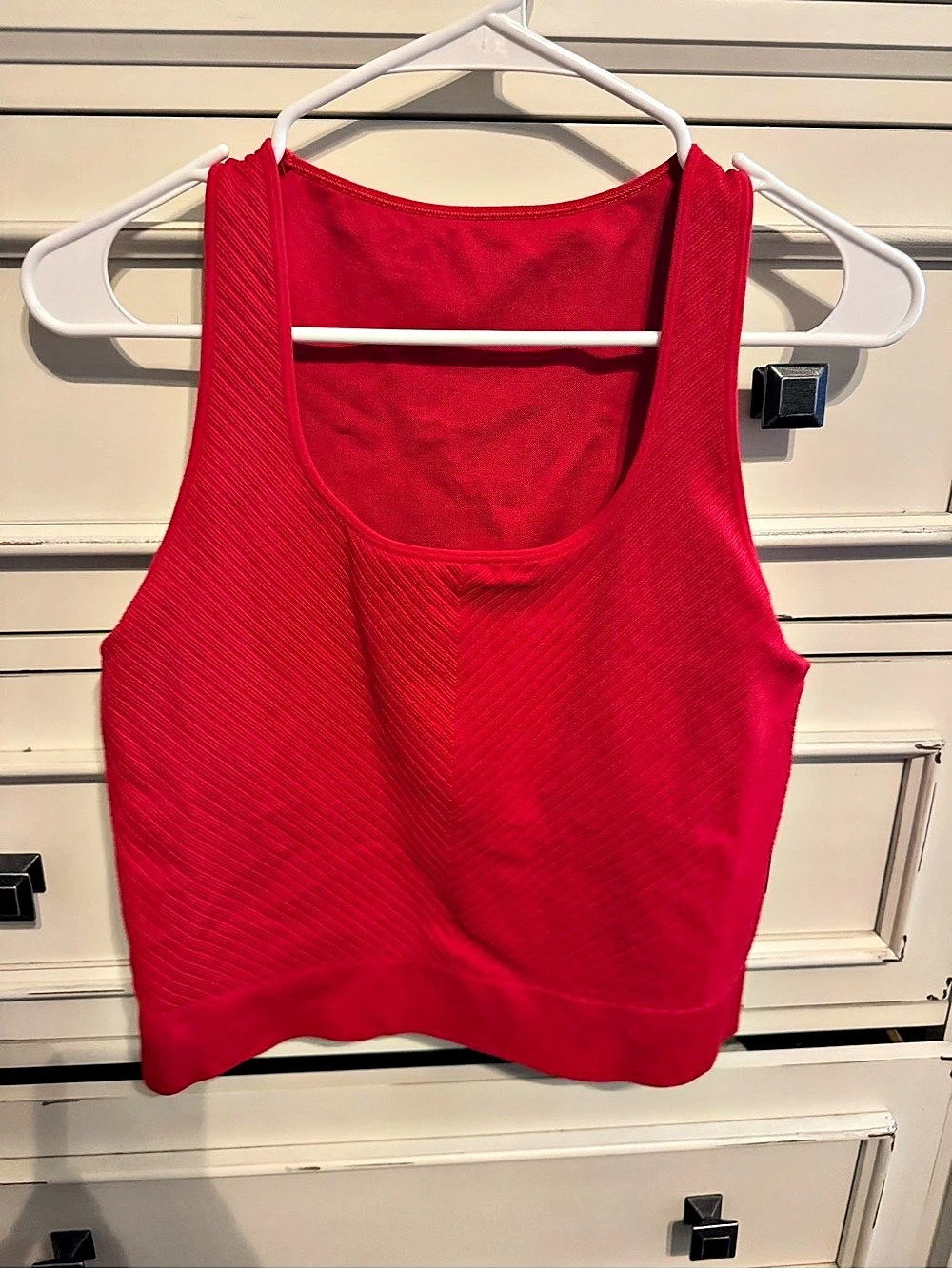 DSG Women's Momentum Seamless Crop Tank Red Athletic Crop Top